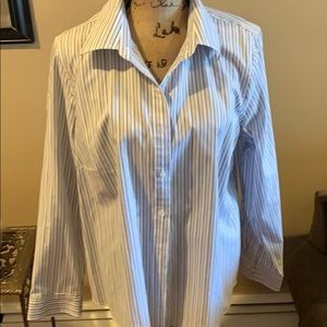 IZOD Pin-stripe Long Sleeve Button Down Sz 1X